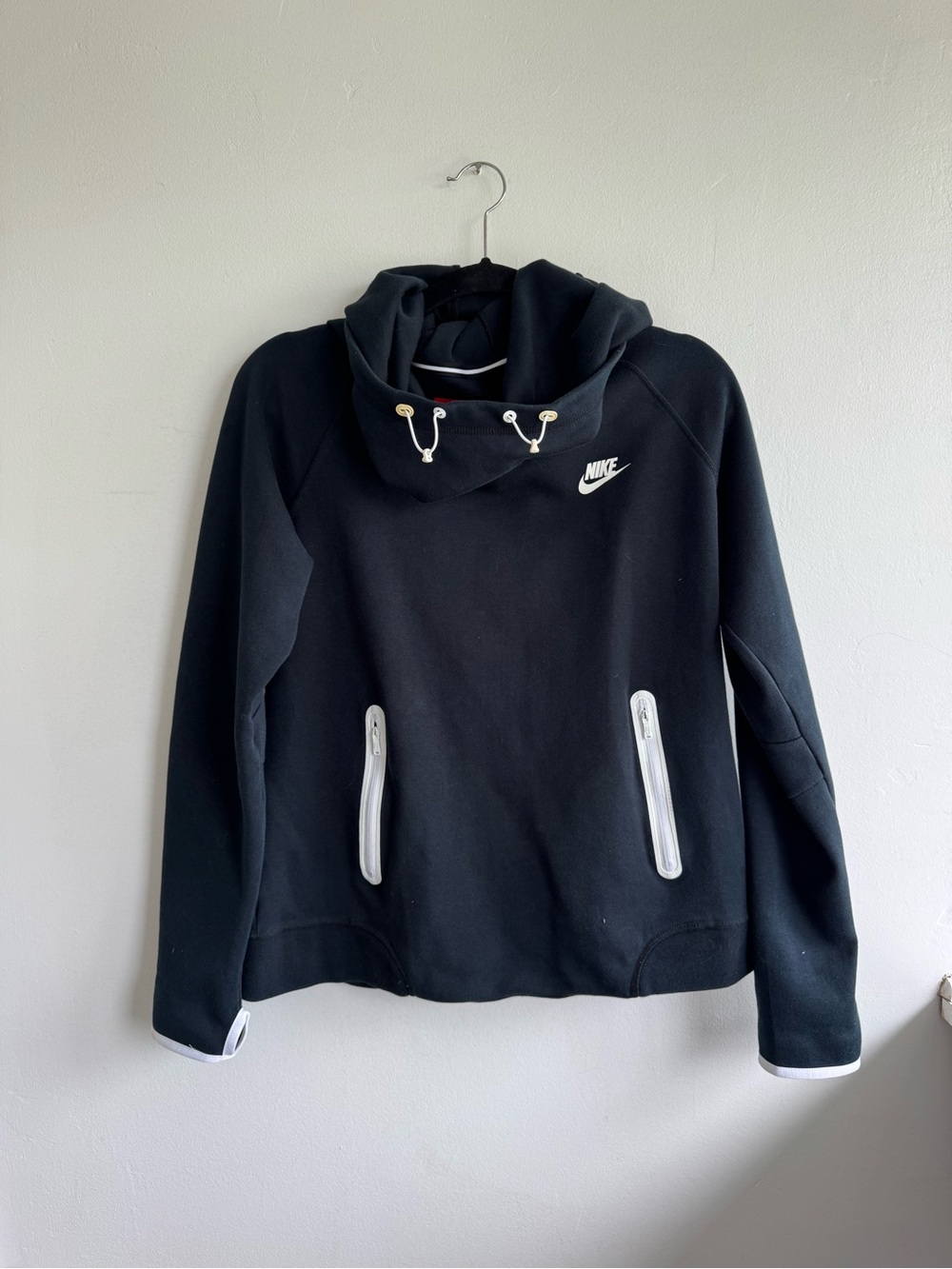 Nike Black Hoodie with Red Logo Tag